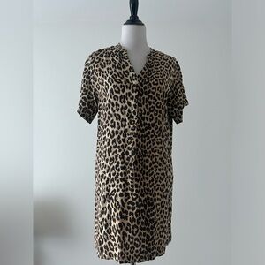 H&M S short sleeve casual Leopard Print Dress